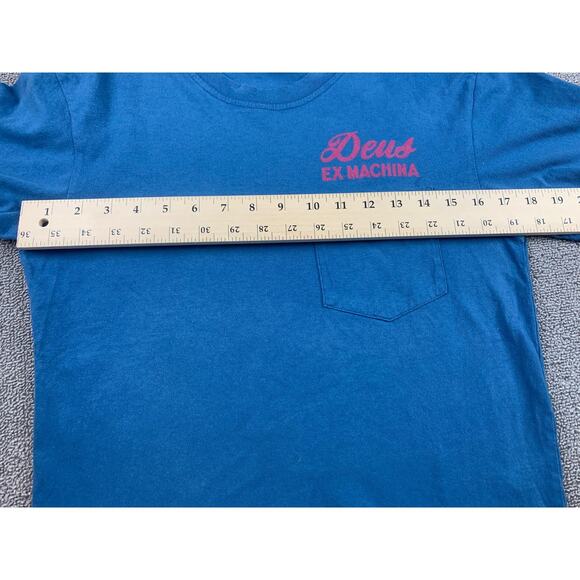 Deus Ex Machina Men's XS Blue Pocket Crew Neck T-Shirt - Picture 11 of 13